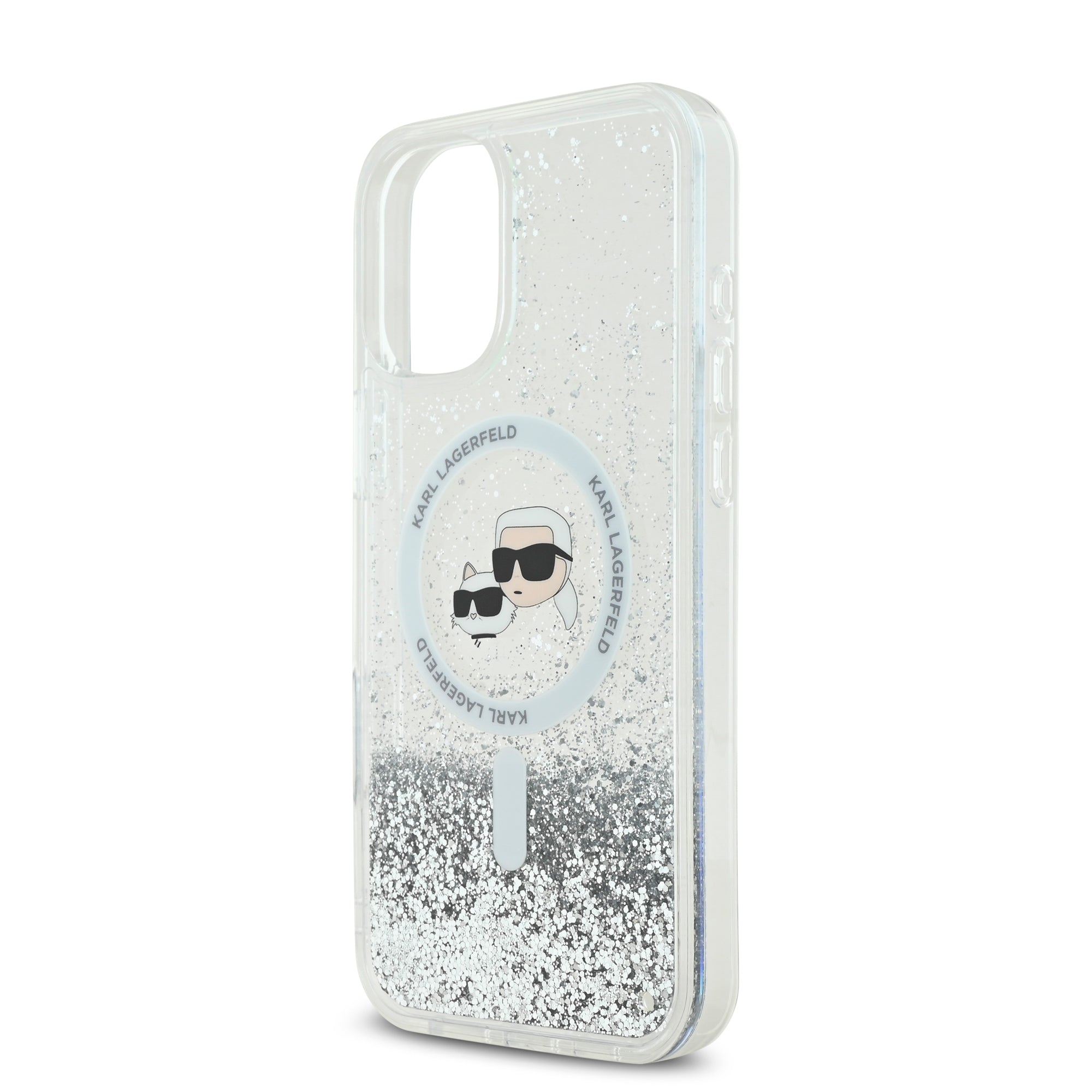 Karl Lagerfeld Magsafe Ringstand Liquid Glitter Hard Case Θήκη προστασίας από σκληρό πλαστικό – iPhone 16 (Glitter Διάφανη – KLHMP16SLGKCSGH)