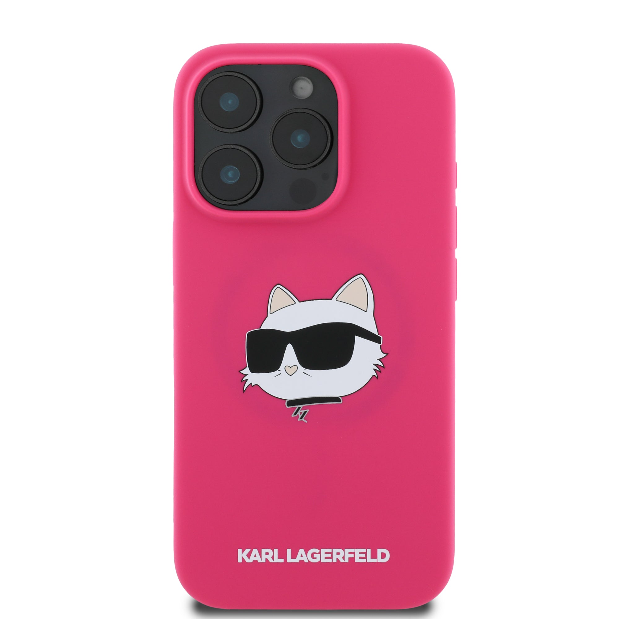 Karl Lagerfeld Magsafe Silicone Case "Choupette's Head" Θήκη προστασίας από σιλικόνη – iPhone 16 Pro Max (Fuchsia – KLHMP16XSCHPPLF)