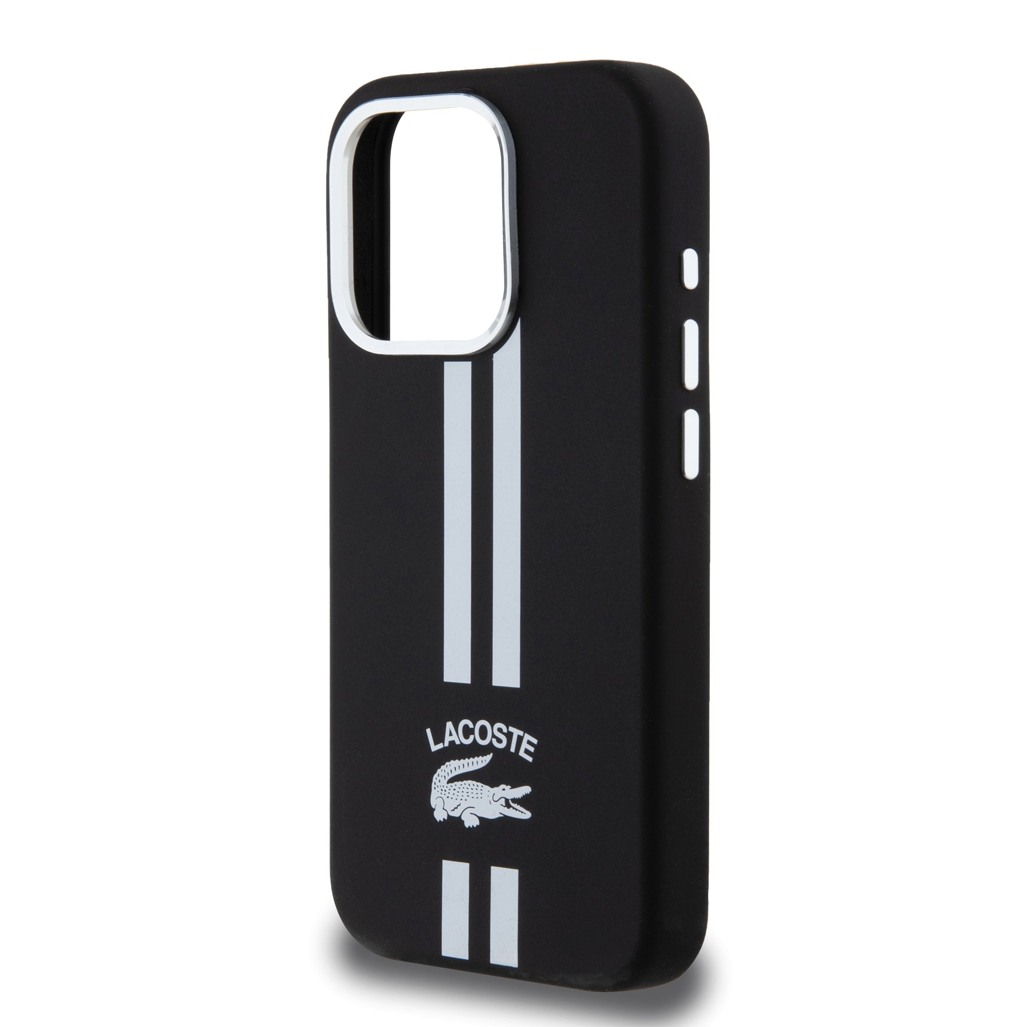 Lacoste Stripes Hard Case Θήκη προστασίας από Liquid σιλικόνη για iPhone 15 Pro (Μαύρο)