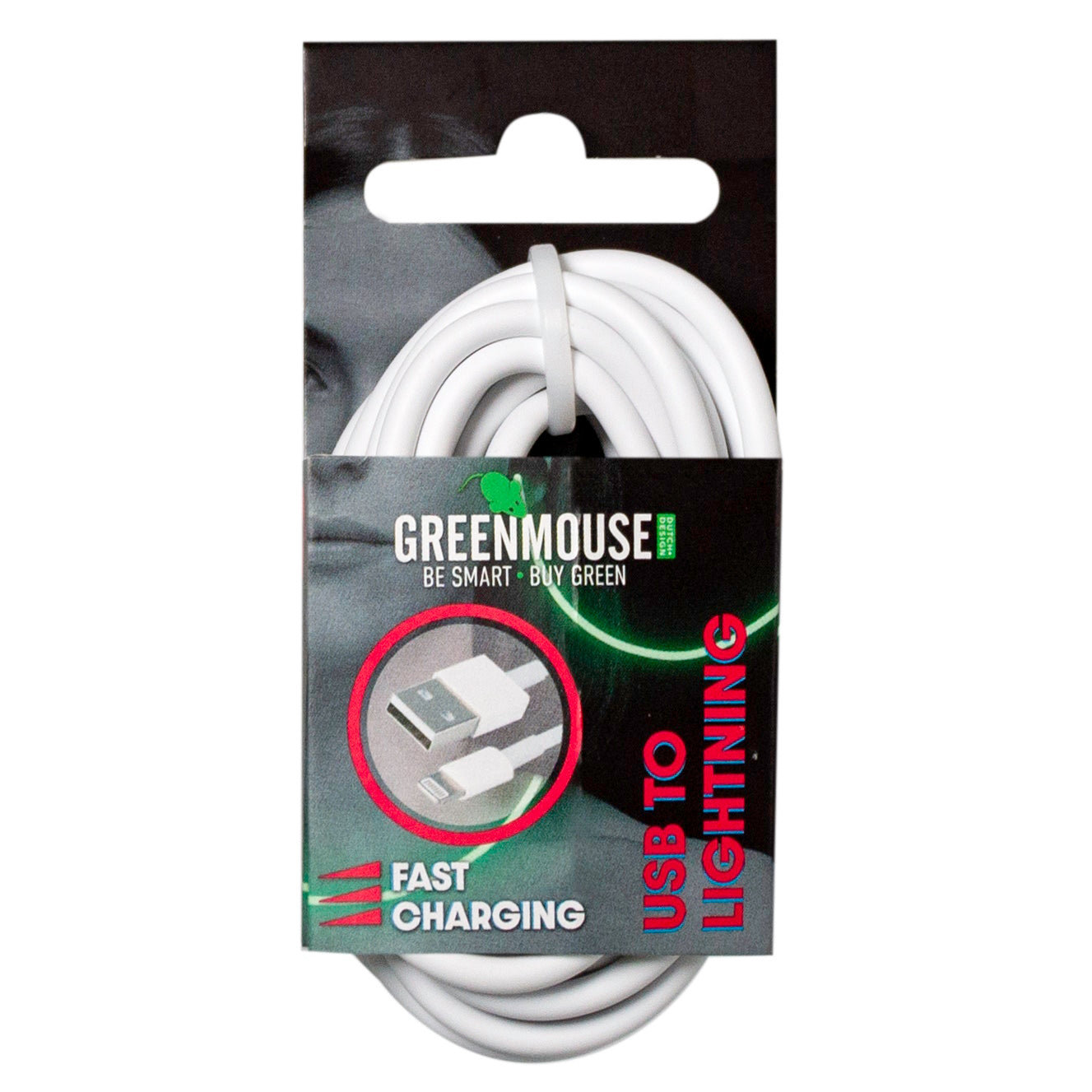 Καλώδιο φόρτισης και δεδομένων GreenMouse – Lightning 2,0 m σε λευκό χρώμα με συσκευασία blister - 66956538