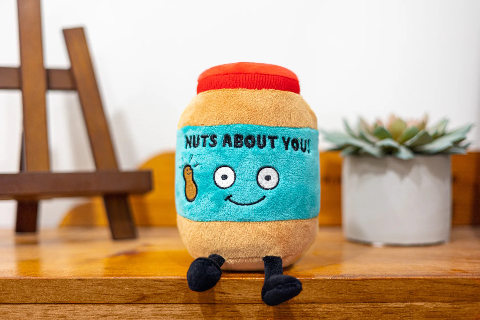 Punchkins Plush Χαμογελαστό Βαζάκι Φυστικοβούτυρο Λούτρινο – "Nuts About You"