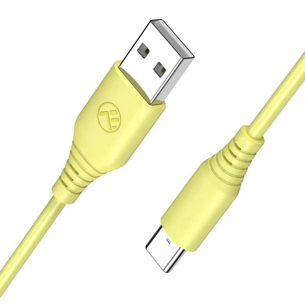 Tellur Σιλικονούχο Καλώδιο USB‑A σε USB‑C, 3 A, 1 m – Κίτρινο