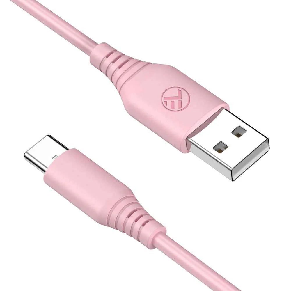 Tellur Σιλικονούχο Καλώδιο USB‑A σε USB‑C, 3 A, 1 m – Ροζ