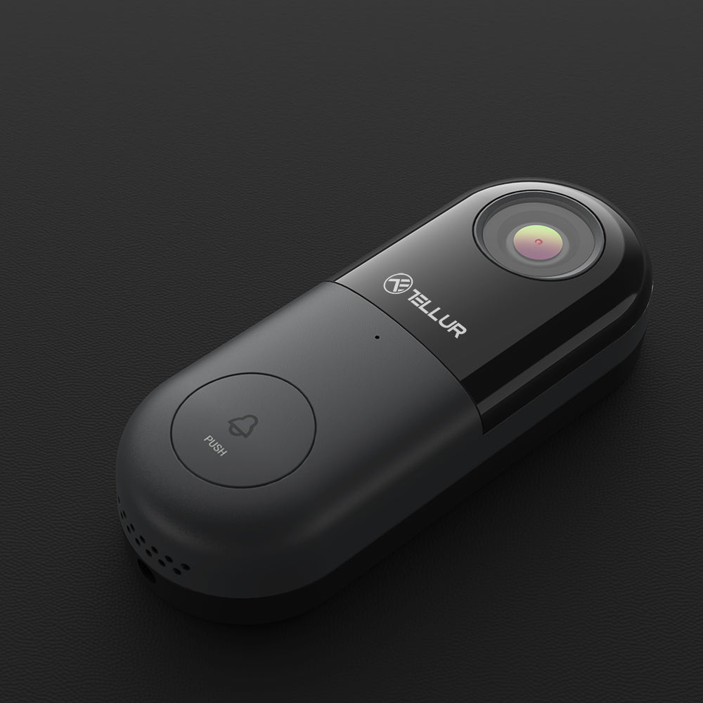 Tellur Video DoorBell WiFi Ασύρματο Κουδούνι Πόρτας με Κάμερα & Wi-Fi σε μαύρο/γκρι χρώμα FullHD (TLL331251)