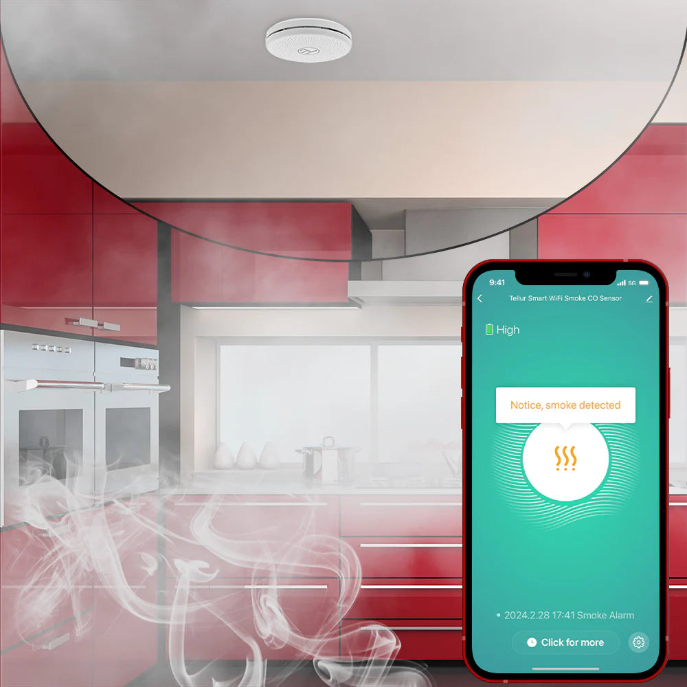 Tellur WiFi Smoke and CO Sensor Έξυπνος αισθητήρας καπνού και CO WiFi (TLL-331561)