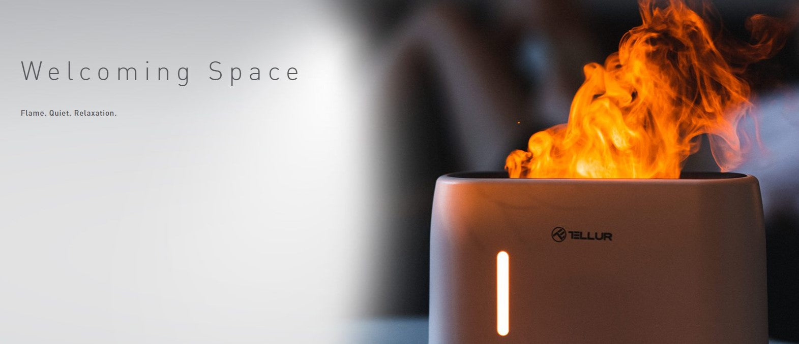 Tellur Flame Aroma Diffuser Ηλεκτρονικός υγραντήρας τηλεχειριζόμενος σε σκούρο γκρι χρώμα (TLL441131)