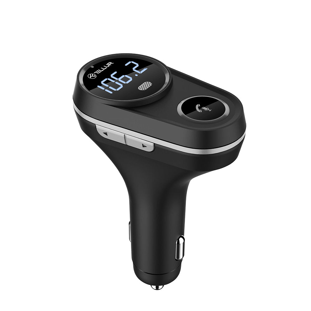 Tellur FMT‑B5 Bluetooth FM Transmitter Αυτοκινήτου με Διπλή USB & LED Ένδειξη Τάσης – Μαύρο