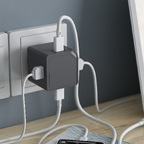 Allocacoc - USBcube Original - 2x USB-A+ 2x USB-C - 65W - Γκρι  DH1253GY/EUPD65