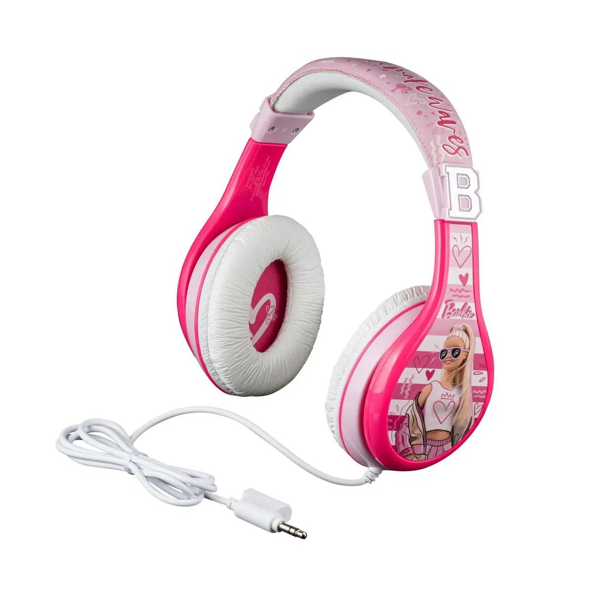 eKids Barbie Ενσύρματα Ακουστικά με ασφαλή μέγιστη ένταση ήχου για παιδιά και εφήβους (BE-140) (Λευκό/Ροζ) – PhoneBazaar