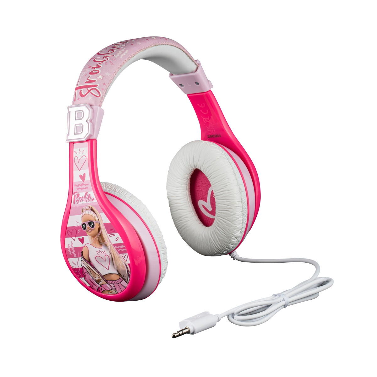 eKids Barbie Ενσύρματα Ακουστικά με ασφαλή μέγιστη ένταση ήχου για παιδιά και εφήβους (BE-140) (Λευκό/Ροζ)