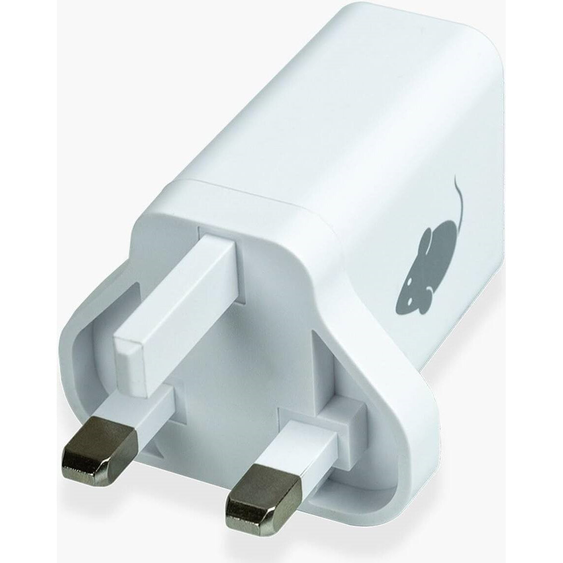 GREEN MOUSE - Dual USB Charger 2.4A - UK Plug - White