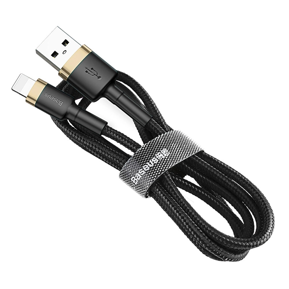 Καλώδιο Baseus Cafule Usb-a Σε Lightning 1m 2.4a – Μαύρο Και Χρυσό – PhoneBazaar