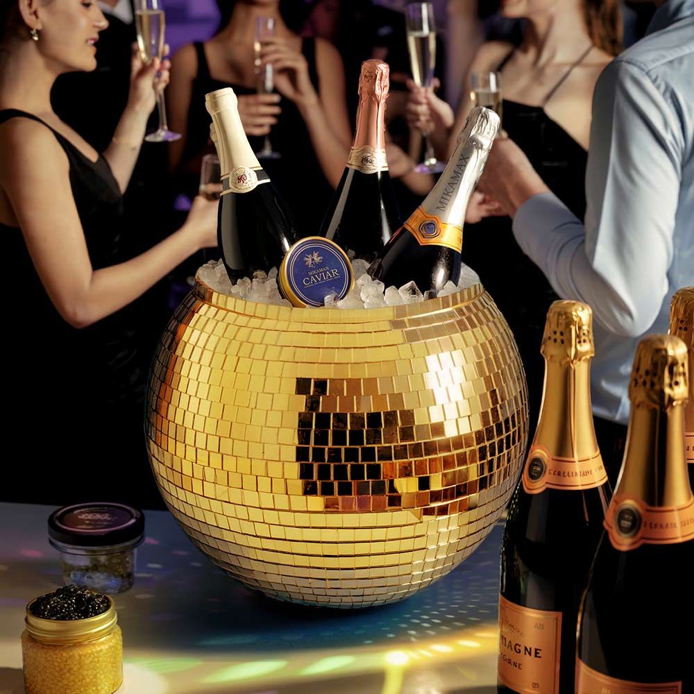 Disco Ball Ice Bucket  Gold - Κουβάς Πάγου Ντισκομπάλα – Προσθέστε Λάμψη στα Πάρτι σας