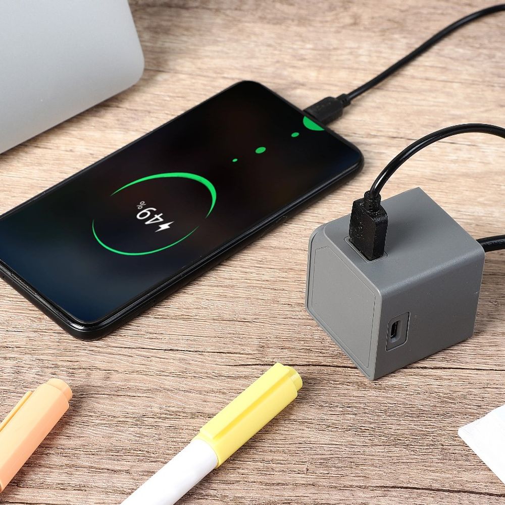 Allocacoc - USBcube - Extended - 2x USB-A+ 2x USB-C - 1.5m Cable - 65W - Γκρι DH1254GY/EUPD65