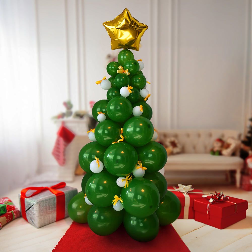 DIY Balloon Christmas Tree – DIY Χριστουγεννιάτικο Δέντρο Μπαλόνια – Δημιουργήστε τη Δική σας Γιορτινή Διακόσμηση