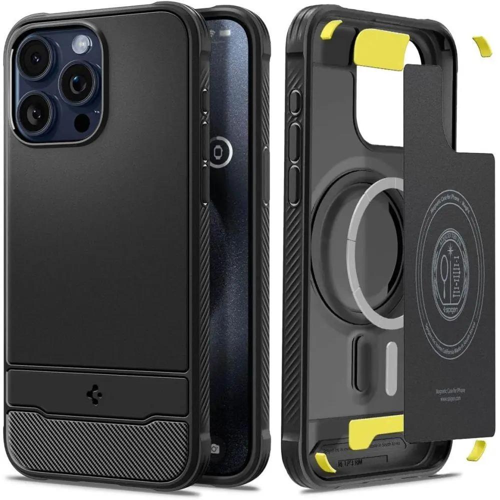 Spigen Rugged Armor Mag Case With Magsafe For Iphone 15 Pro για Matte Black – PhoneBazaar
