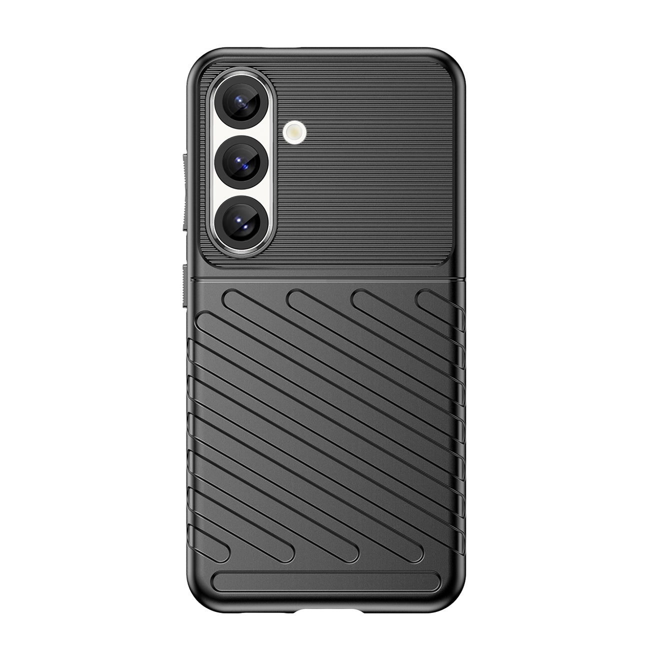 Thunder Θήκη Samsung Galaxy S25 Σιλικόνης Θωρακισμενηed Θήκη Black – PhoneBazaar